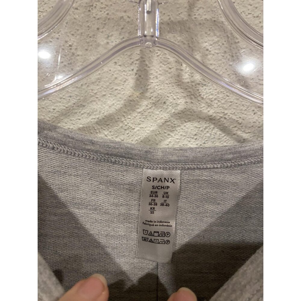 Spanx Perfect Length Top Dolman 3/4 Sleeve Womens Small Gray Crew Neck Top - Picture 3 of 4